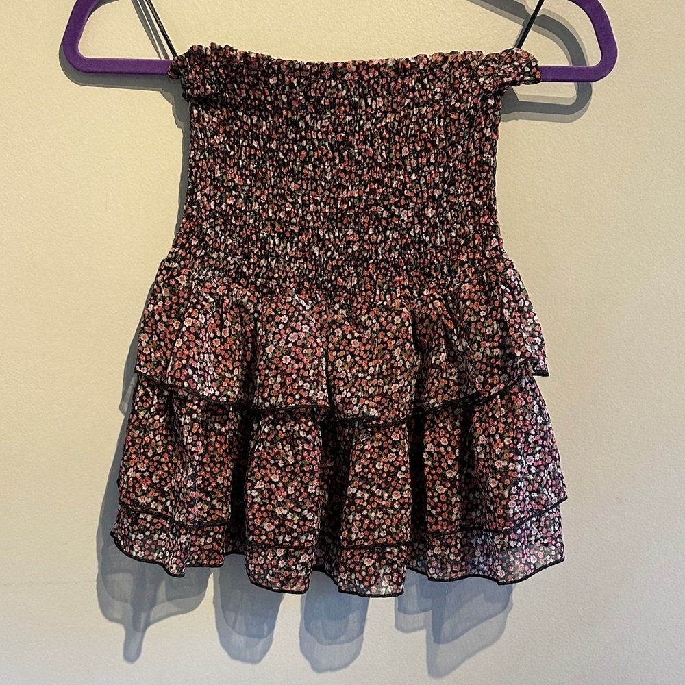 Funky People Black and Pink Floral tube Top